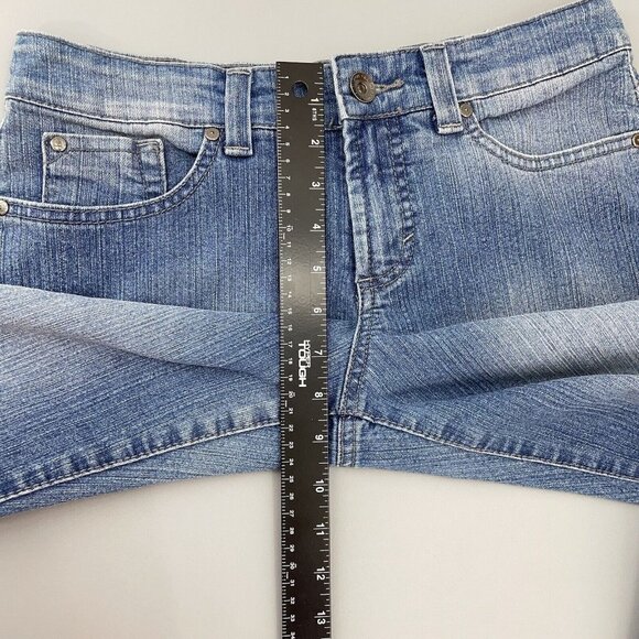 Nine West Jeans Bleecker Straight Leg Flap Pocket Distressed Denim Womens 4 Long - Picture 11 of 12